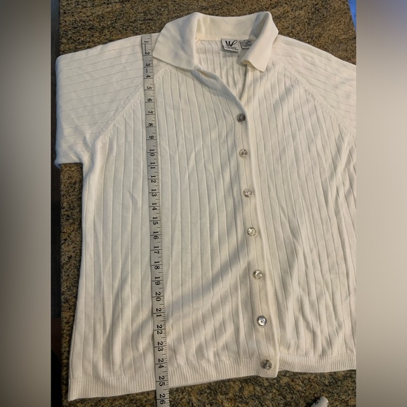 Vintage women’s Short sleeve button down sweater Size 18 / 20 - Picture 6 of 8